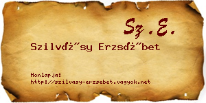 Szilvásy Erzsébet névjegykártya
